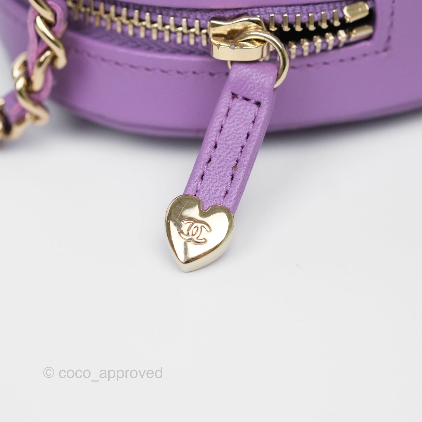 Chanel Small Heart Bag Purple Lambskin Gold Hardware 22S