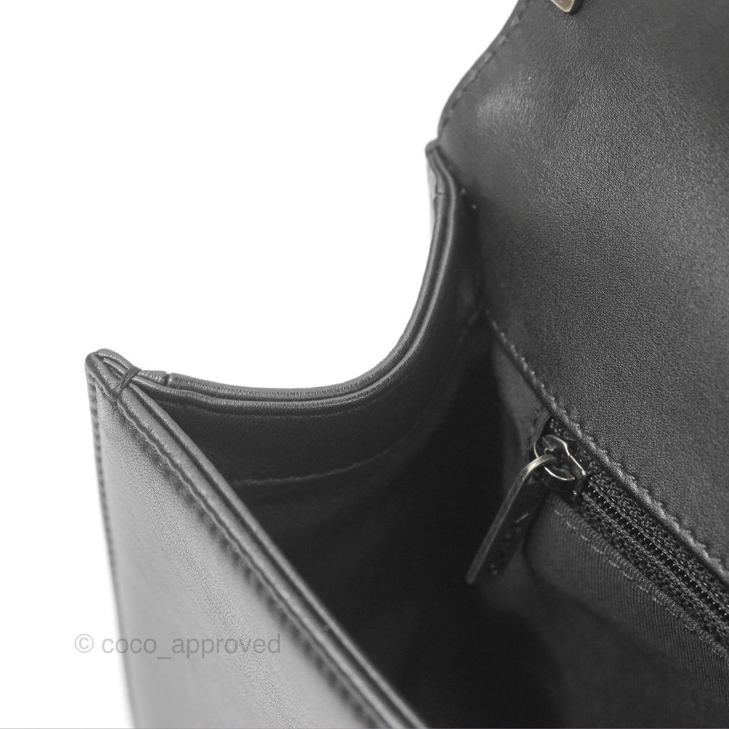 Chanel Quilted New Medium Boy Black Lambskin Ruthenium Hardware
