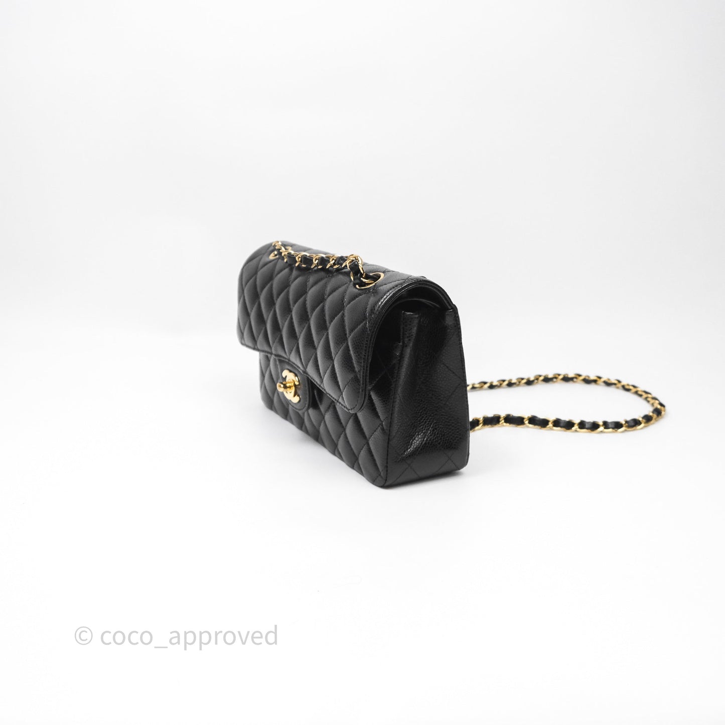 Chanel Small Classic Quilted Flap Black Caviar Gold Hardware