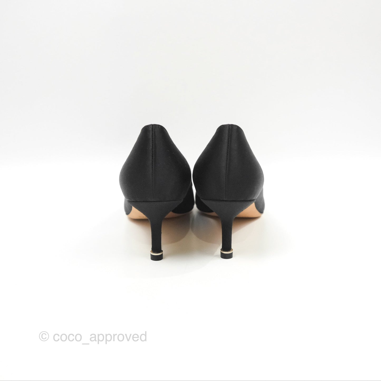 Manolo Blahnik Black Satin Hangisi Jewel Buckle Pumps Size 36.5