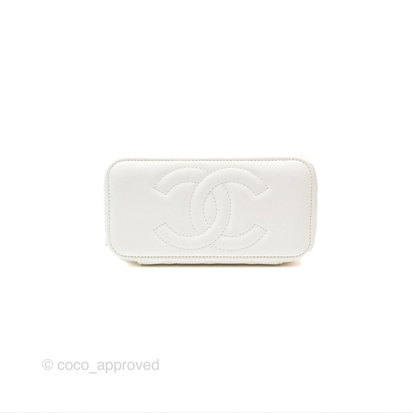 Chanel All Slide Vanity with Adjustable Chain White Lambskin Aged Gold Hardware