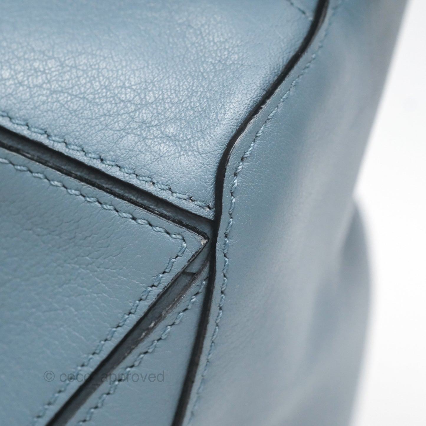 Loewe Small Puzzle Bag Blue Calfskin Silver Hardware