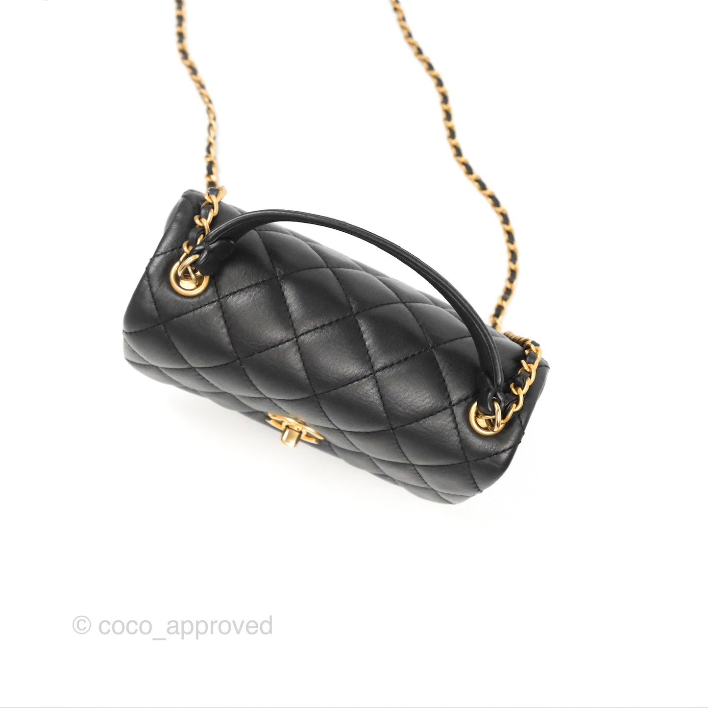 Chanel Small Day Trip Quilted Black Calfskin Gold Hardware