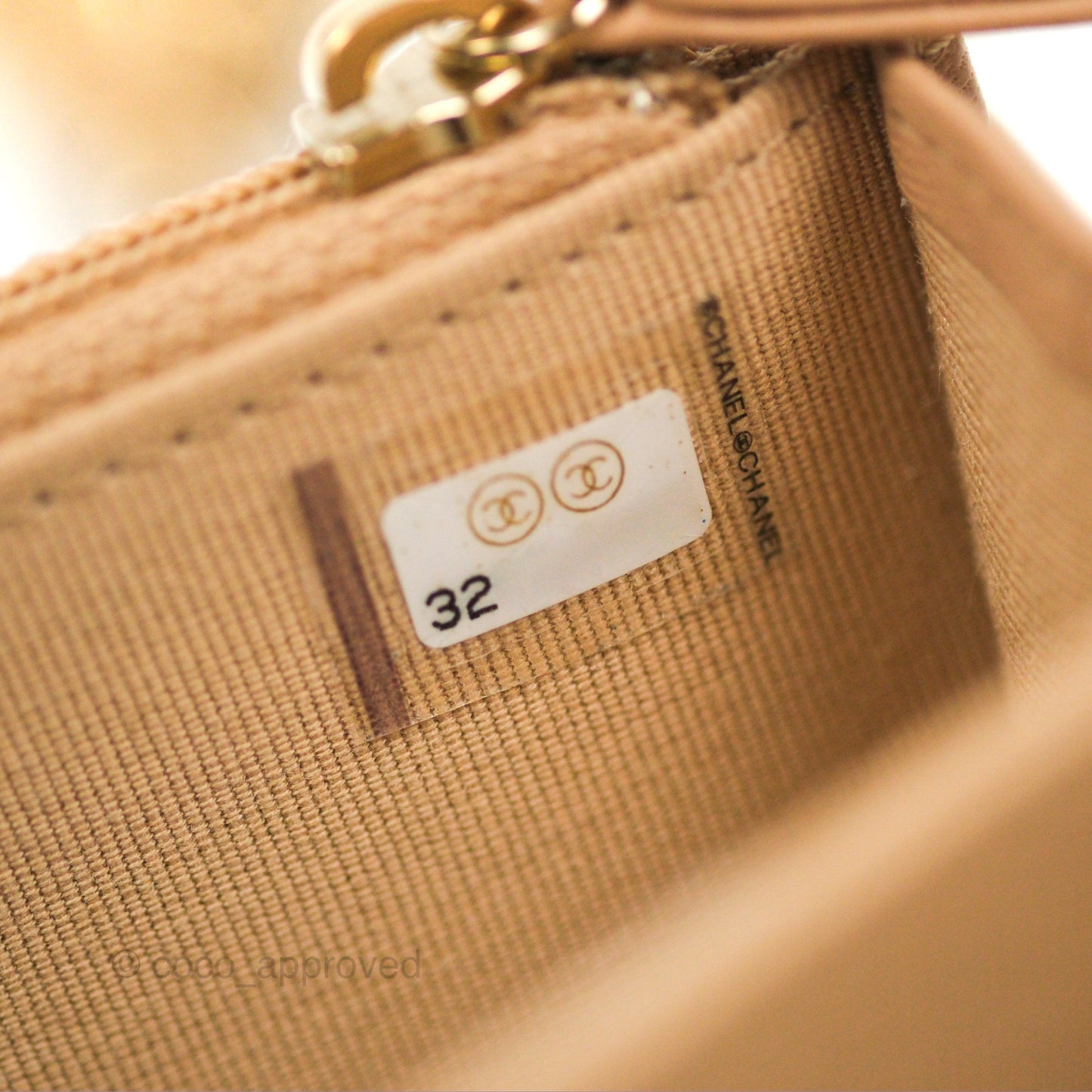 Chanel Mini Trendy WOC Beige Lambskin Gold Hardware 22B