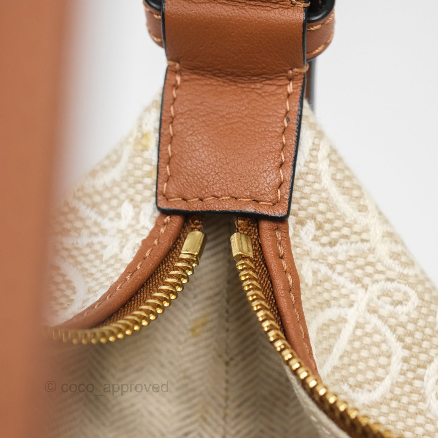 Loewe Medium Cubi Bag Anagram Jacquard & Calfskin Ecru/Tan