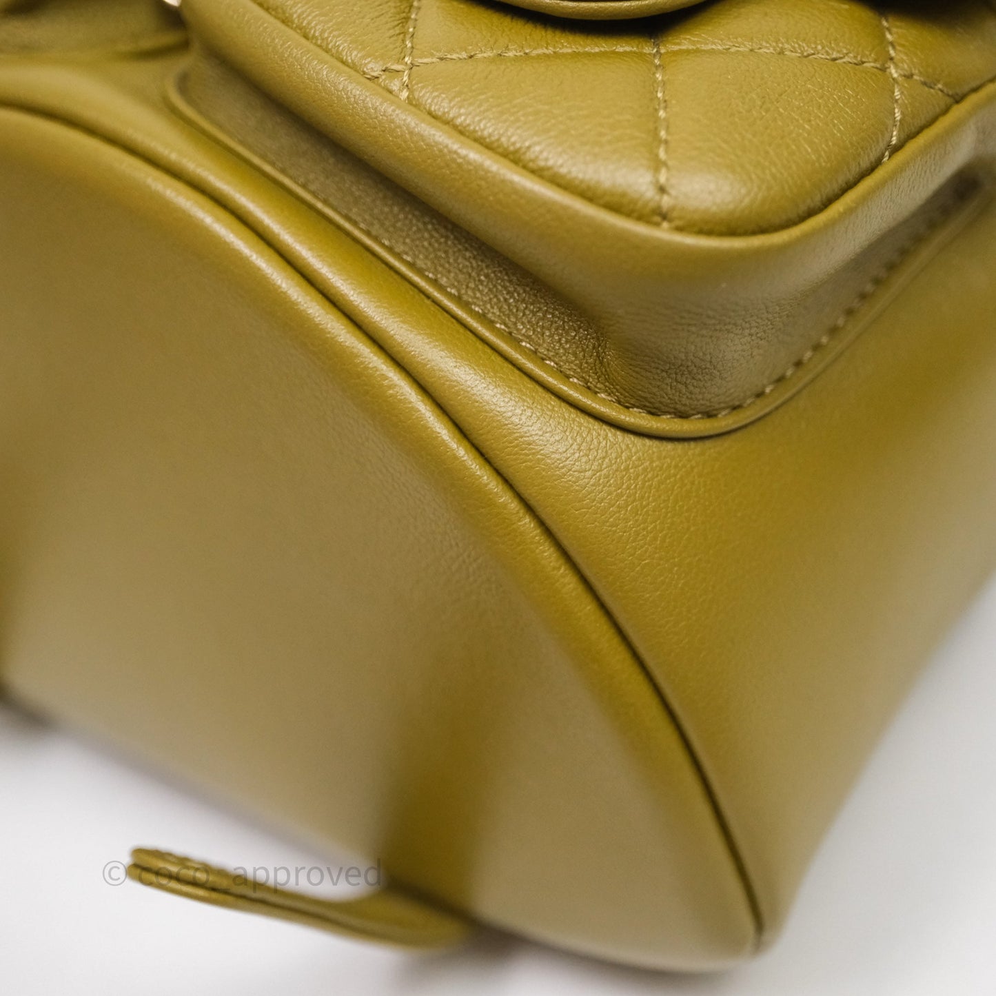 Chanel Mini Duma Backpack Olive Green Calfskin Gold Hardware