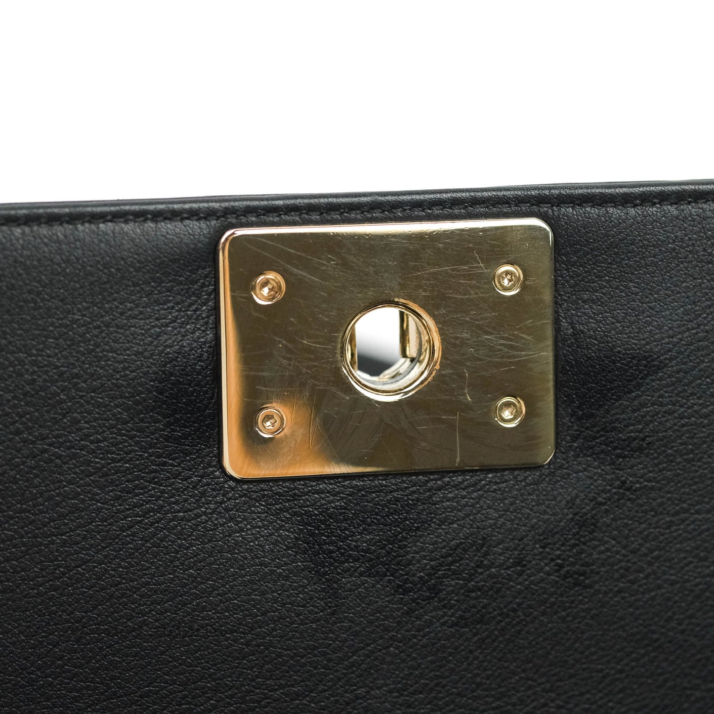 Chanel Chevron Medium Boy Bag Black Calfskin Gold Hardware