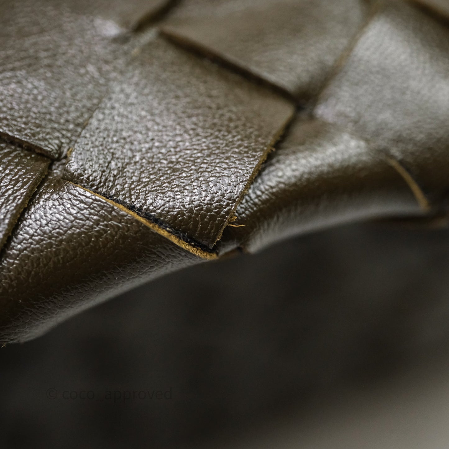 Bottega Veneta Mini Hop Khaki Intrecciato Leather