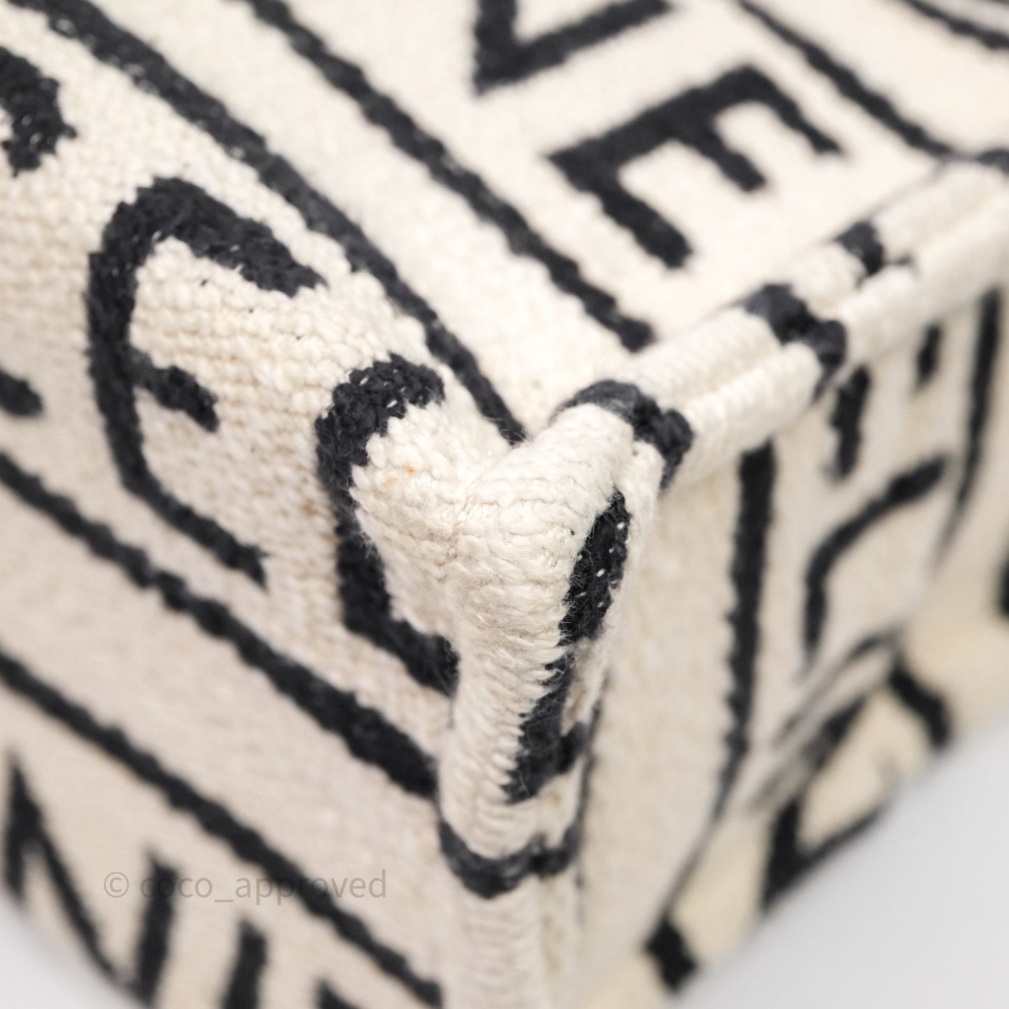 Celine Small Cabas Thais Textile with Celine All-Over White
