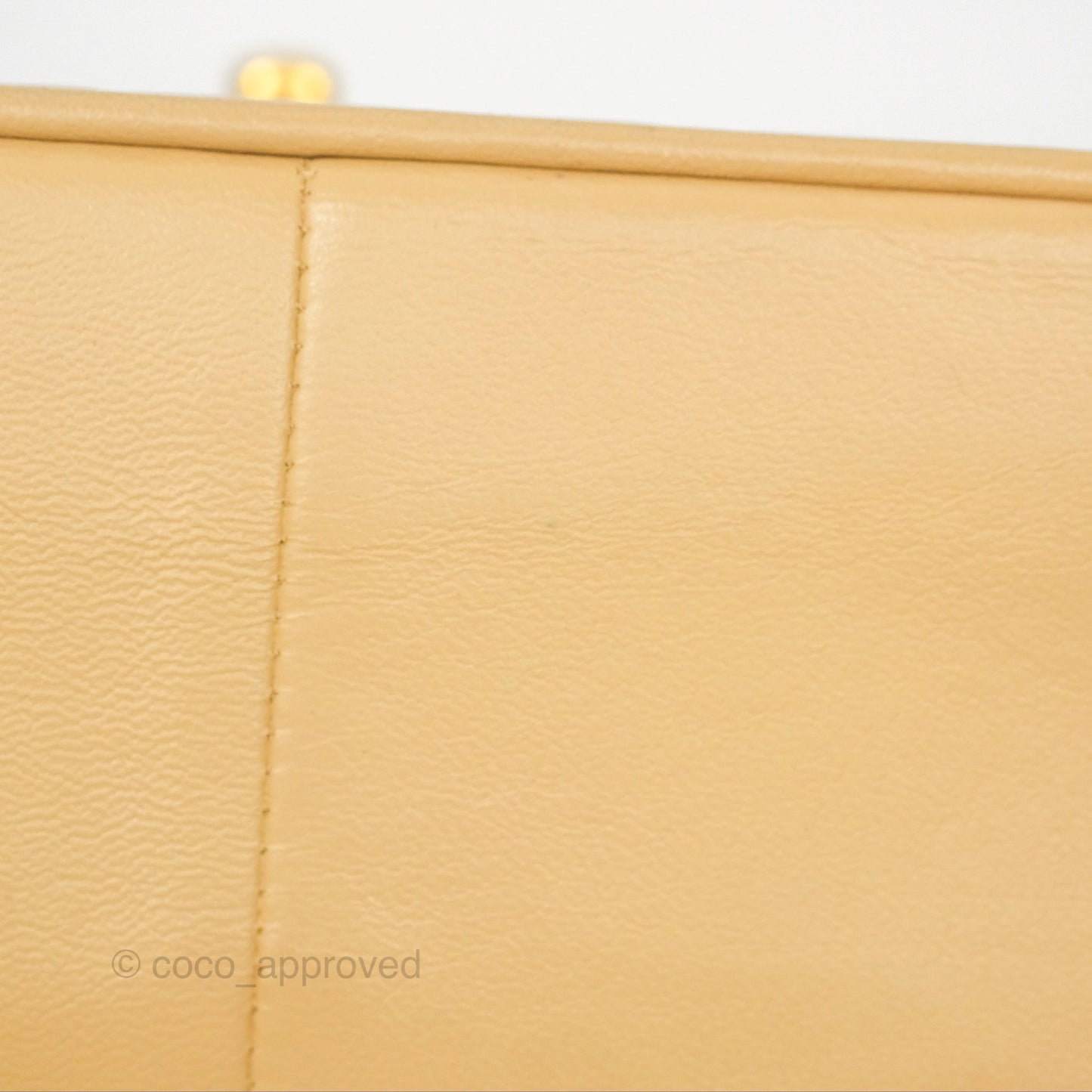 Chanel Vintage Round Flap Bag Quilted Beige Lambskin Gold Hardware