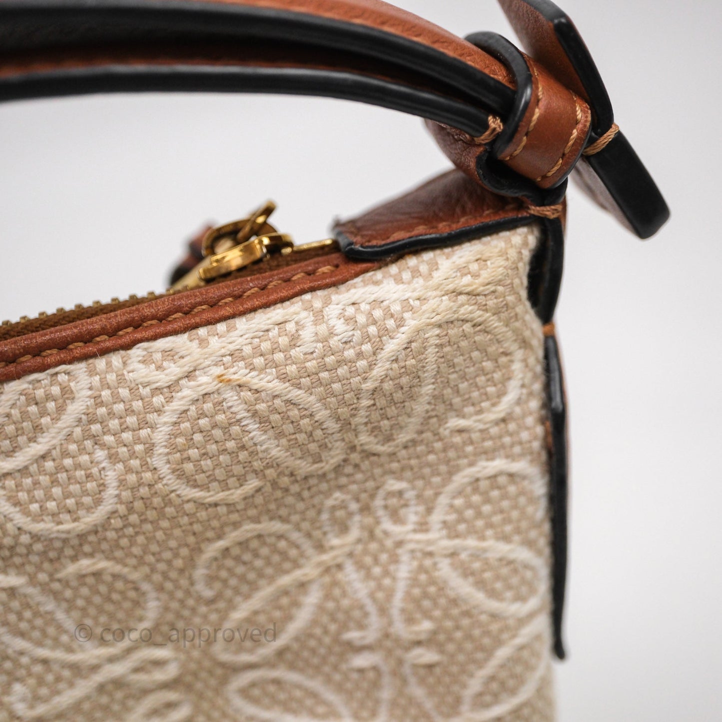 Loewe Top Handle Cubi Bag Anagram Jacquard