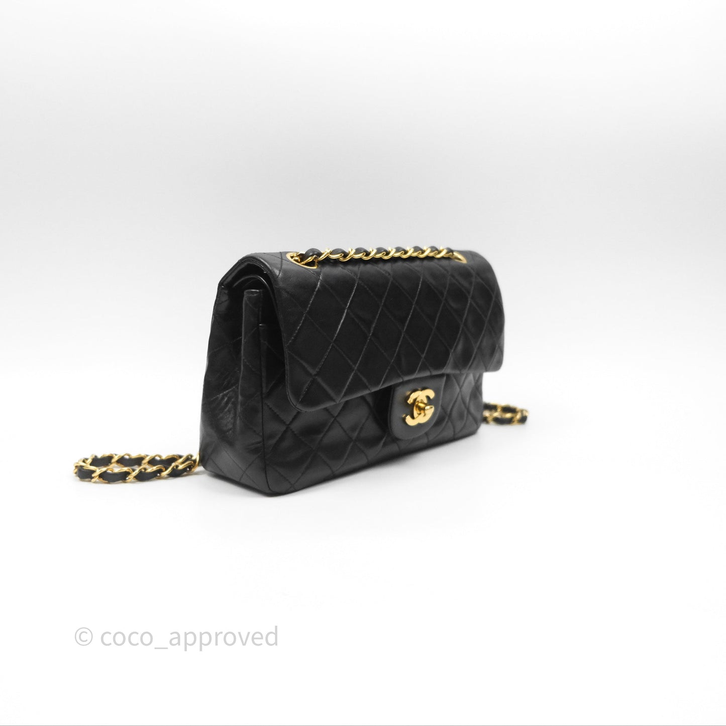 Chanel Classic Vintage Small Flap Black Lambskin 24K Gold Hardware