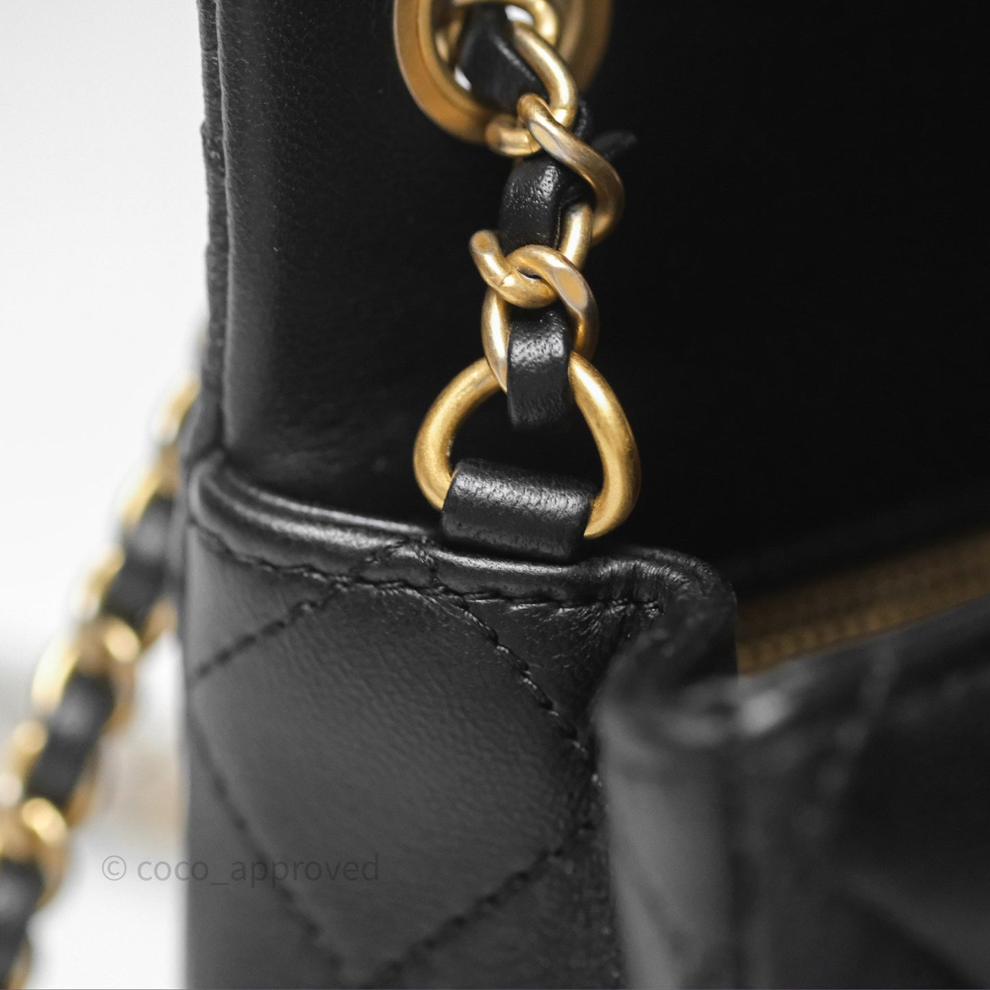 Chanel Pearl Crush Mini Square Quilted Black Lambskin Aged Gold Hardware