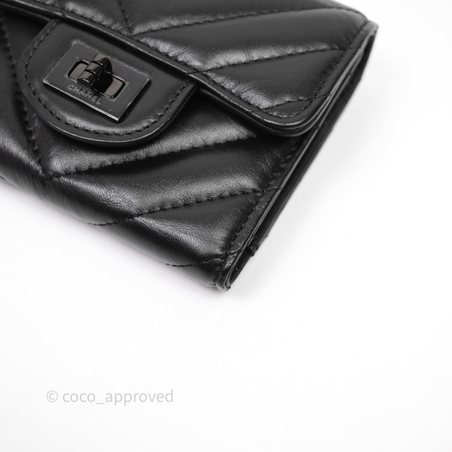 Chanel Chevron Reissue Wallet So Black Aged Calfskin