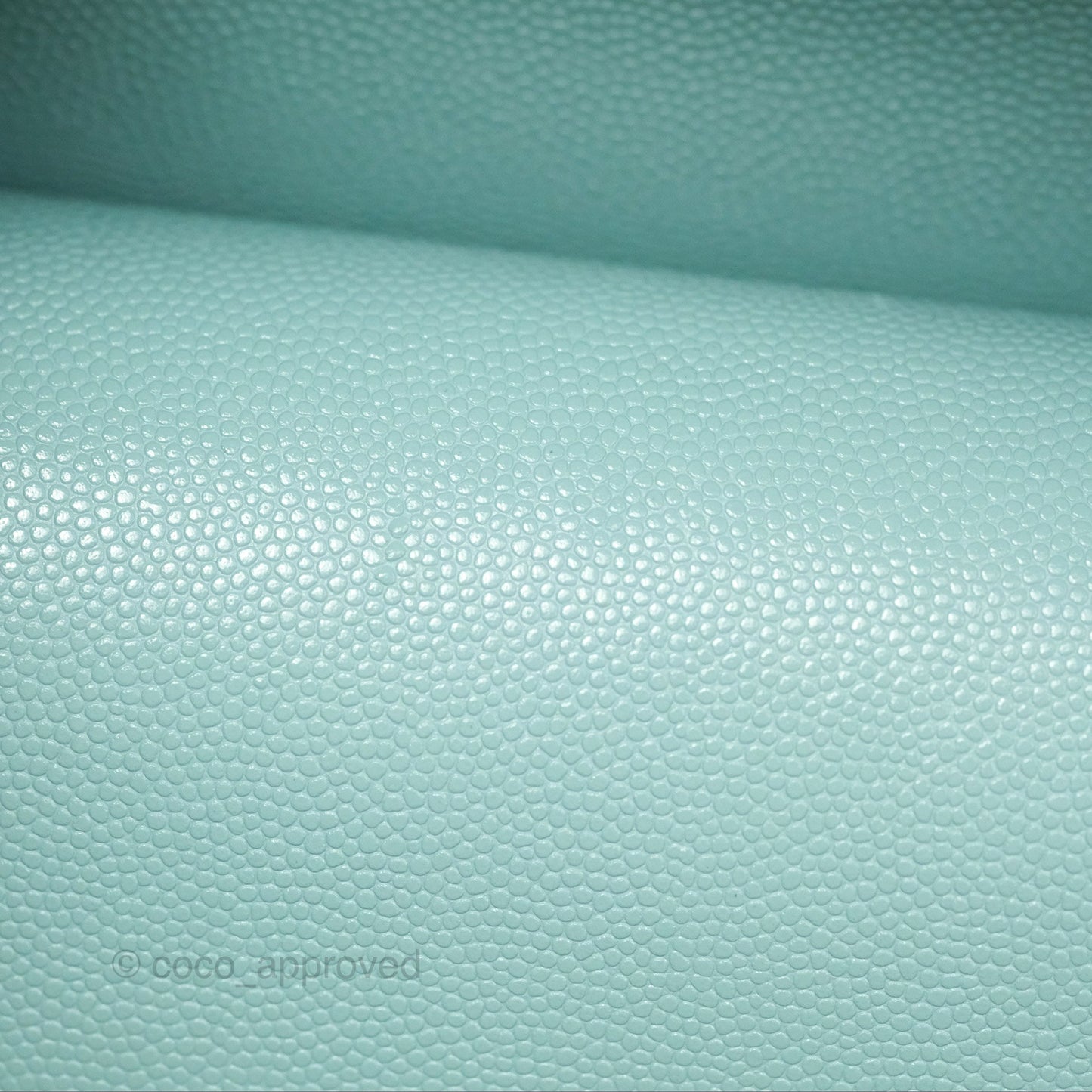 Chanel Small Classic Quilted Flap Tiffany Green Caviar Gold Hardware