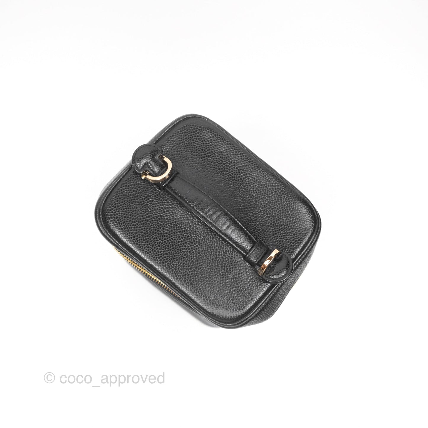 Chanel Vintage Vanity Case Black Caviar Gold Hardware