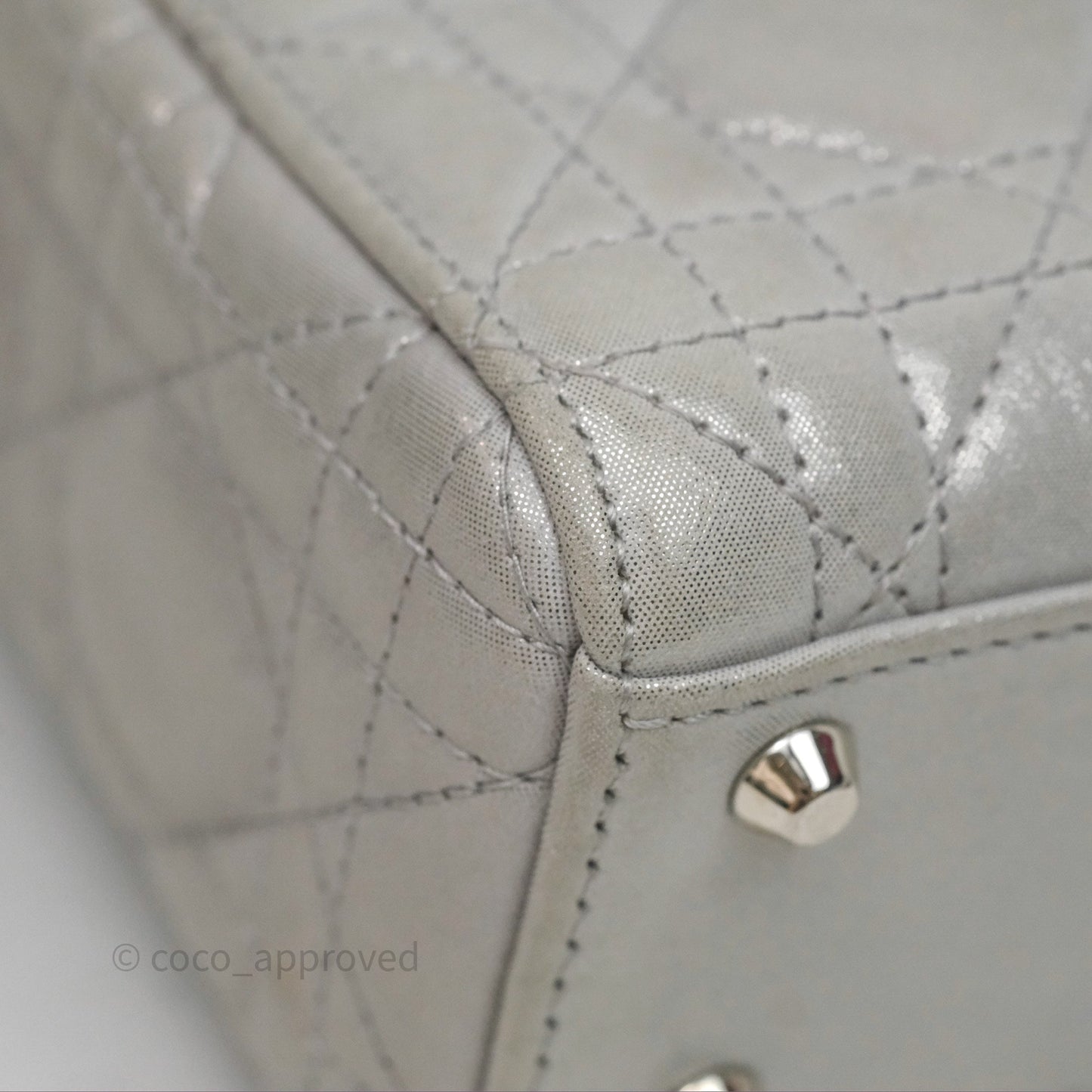 Christian Dior Calfskin Cannage Mini Lady Dior Grey