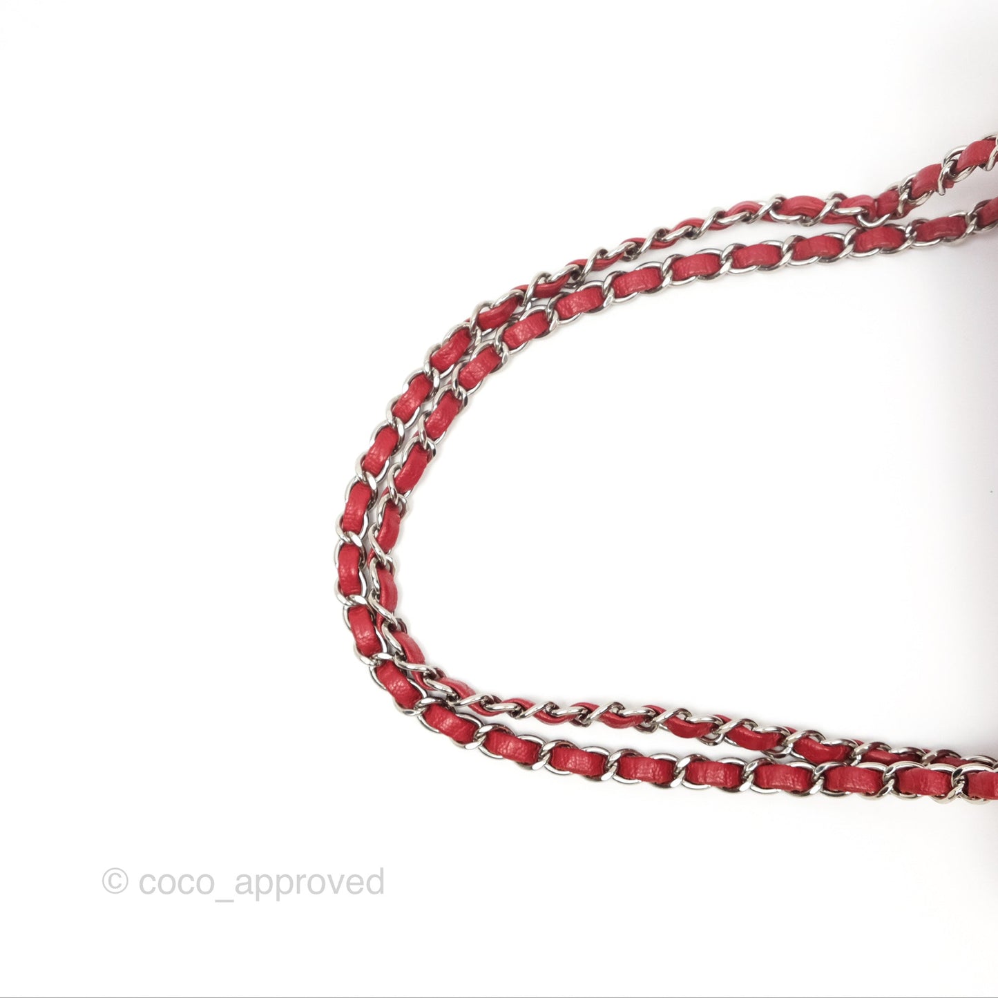Chanel Medium Classic Flap Chevron Red Caviar Silver Hardware