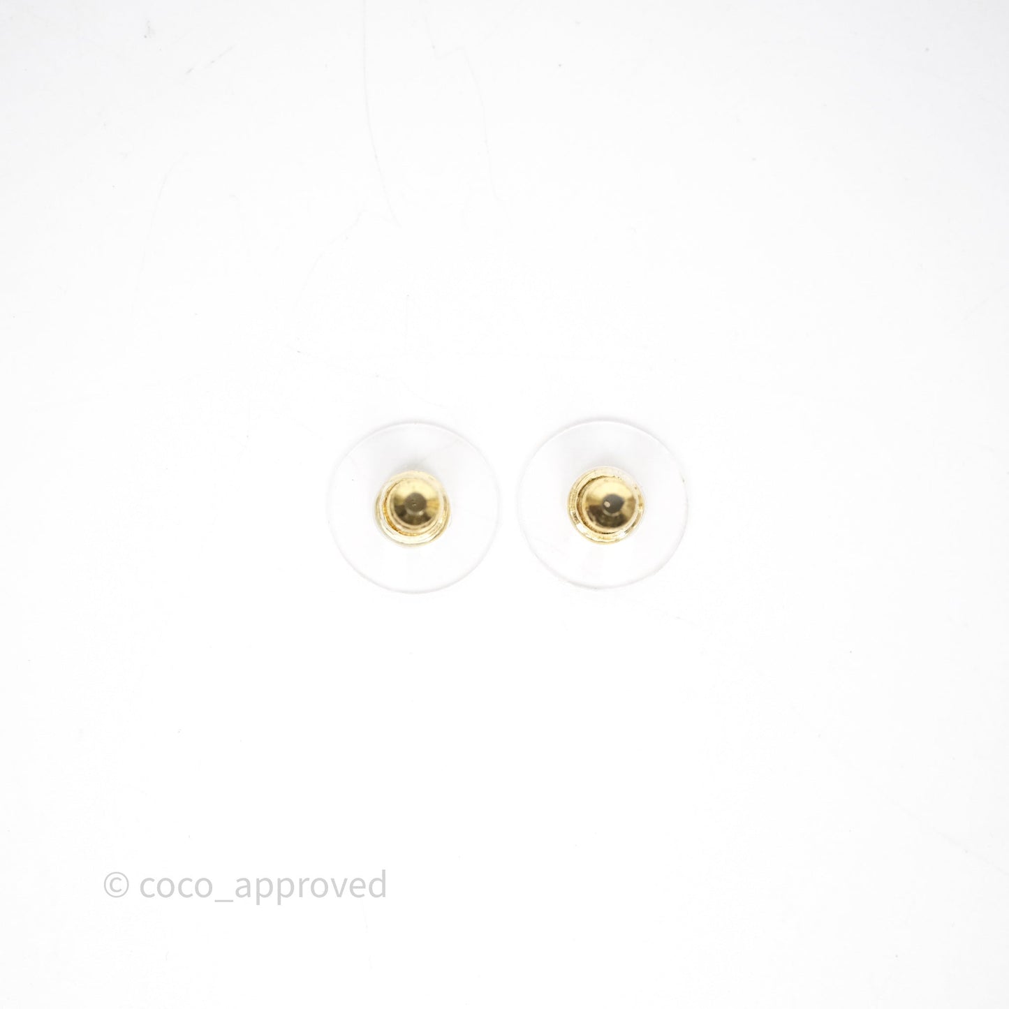 Chanel Heart Crystal CC Drop Hoop Earrings Gold Tone 23P