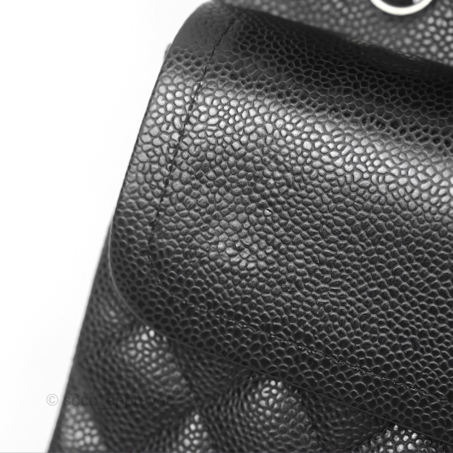 Chanel Classic M/L Medium Flap Quilted Black Caviar Silver Hardware