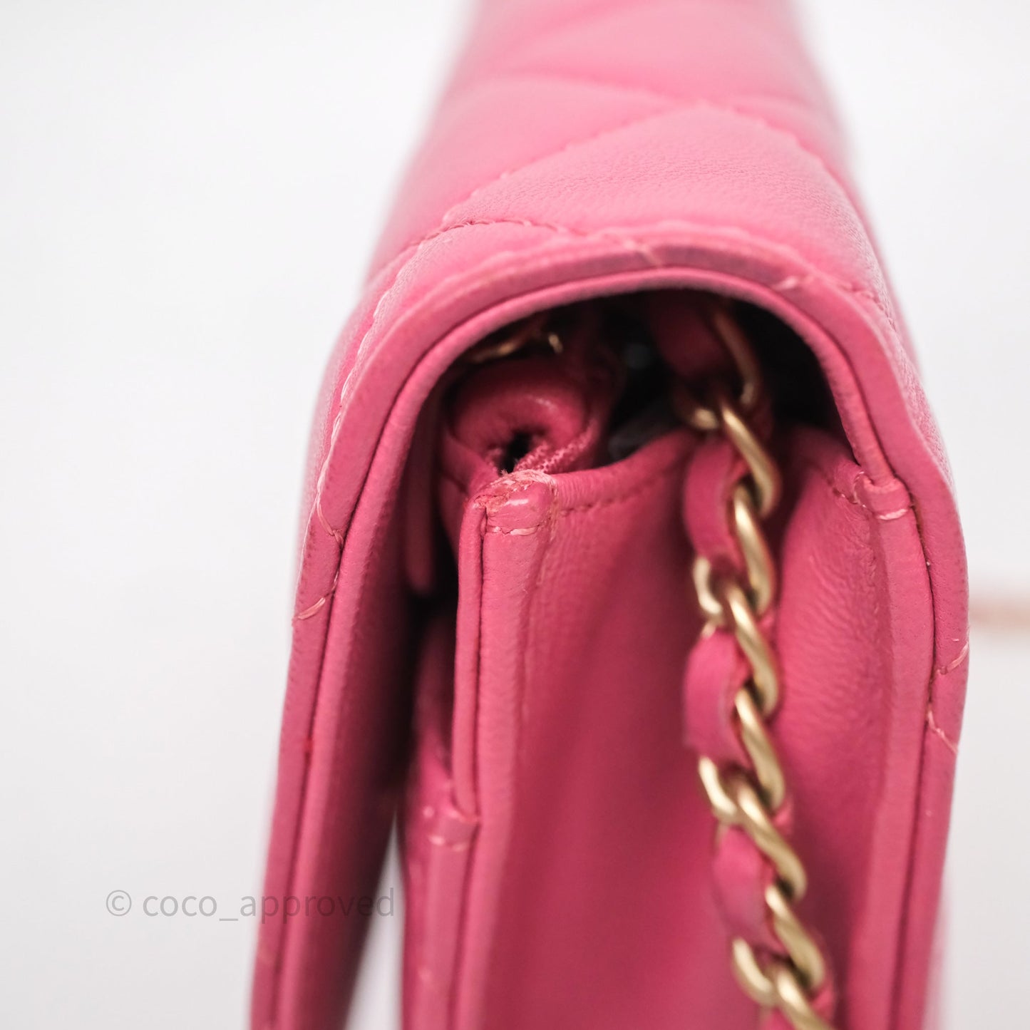 Chanel Quilted Classic WOC Pink Lambskin Gold Hardware
