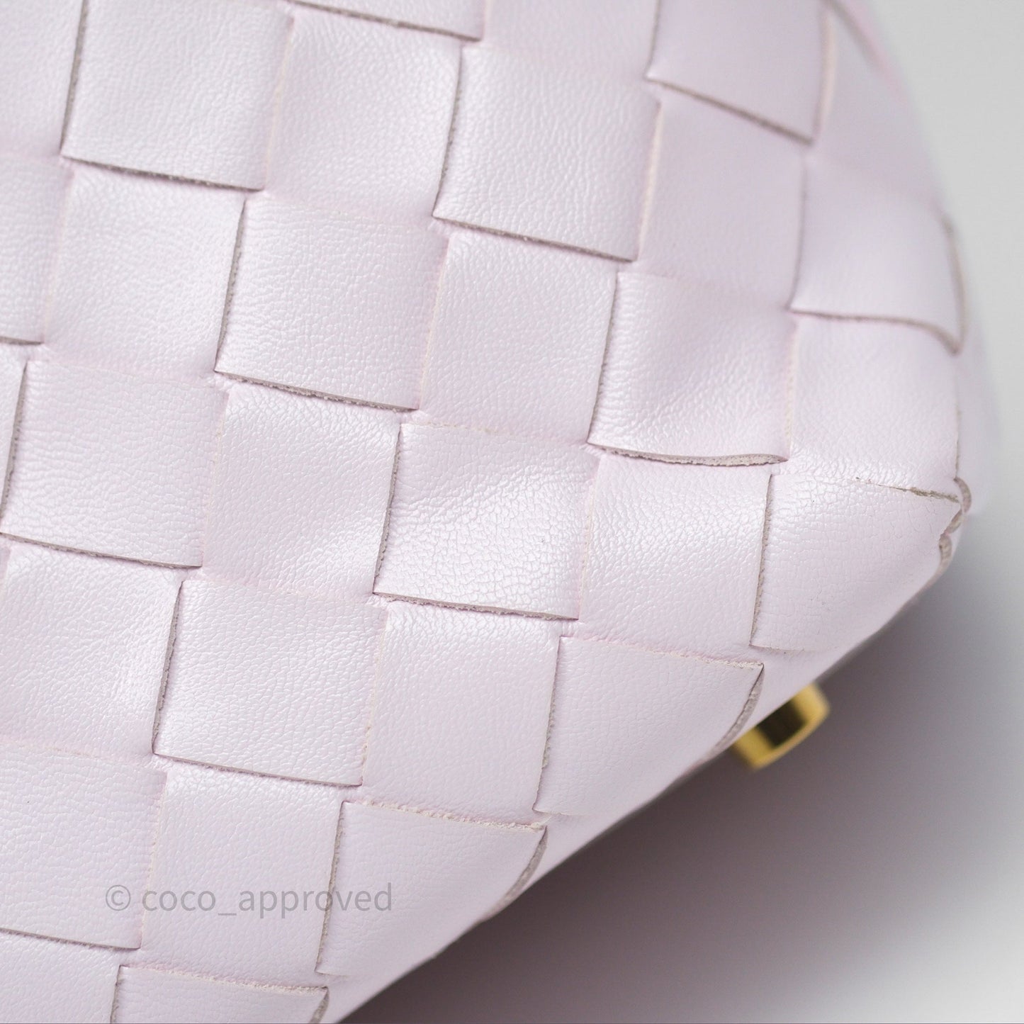 Bottega Veneta Wallace Pink Intrecciato Gold Hardware