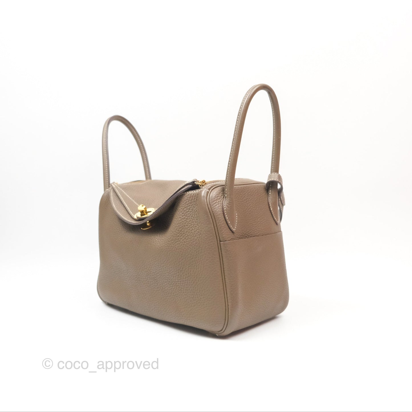 Hermès Lindy 26 Etoupe 18 Taurillion Clemence Gold Hardware