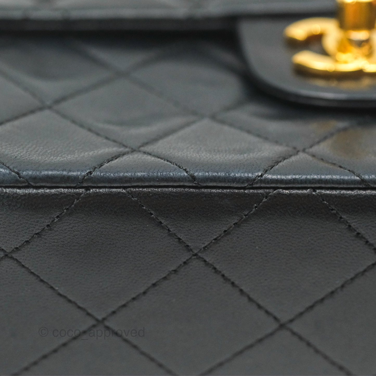 Chanel Vintage Mini Square Black Lambskin 24K Gold Hardware