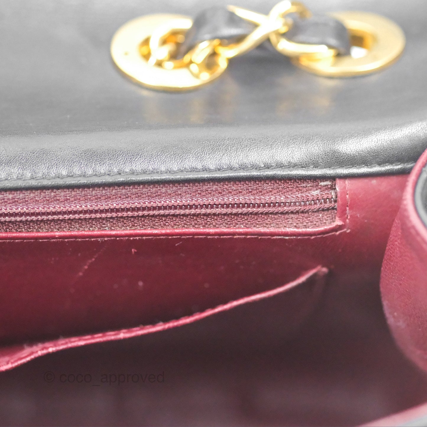 Chanel Vintage Maxi Single Flap Black Lambskin 24K Gold Hardware