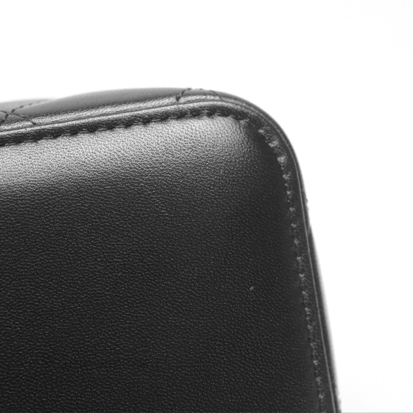 Chanel Vanity Rectangular Top Handle Black Lambskin Gold Hardware