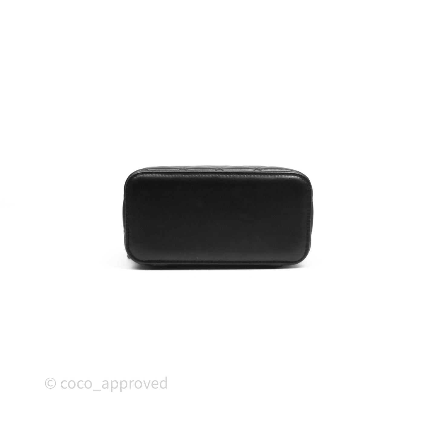 Chanel Vanity Rectangular Top Handle Black Lambskin Aged Gold Hardware
