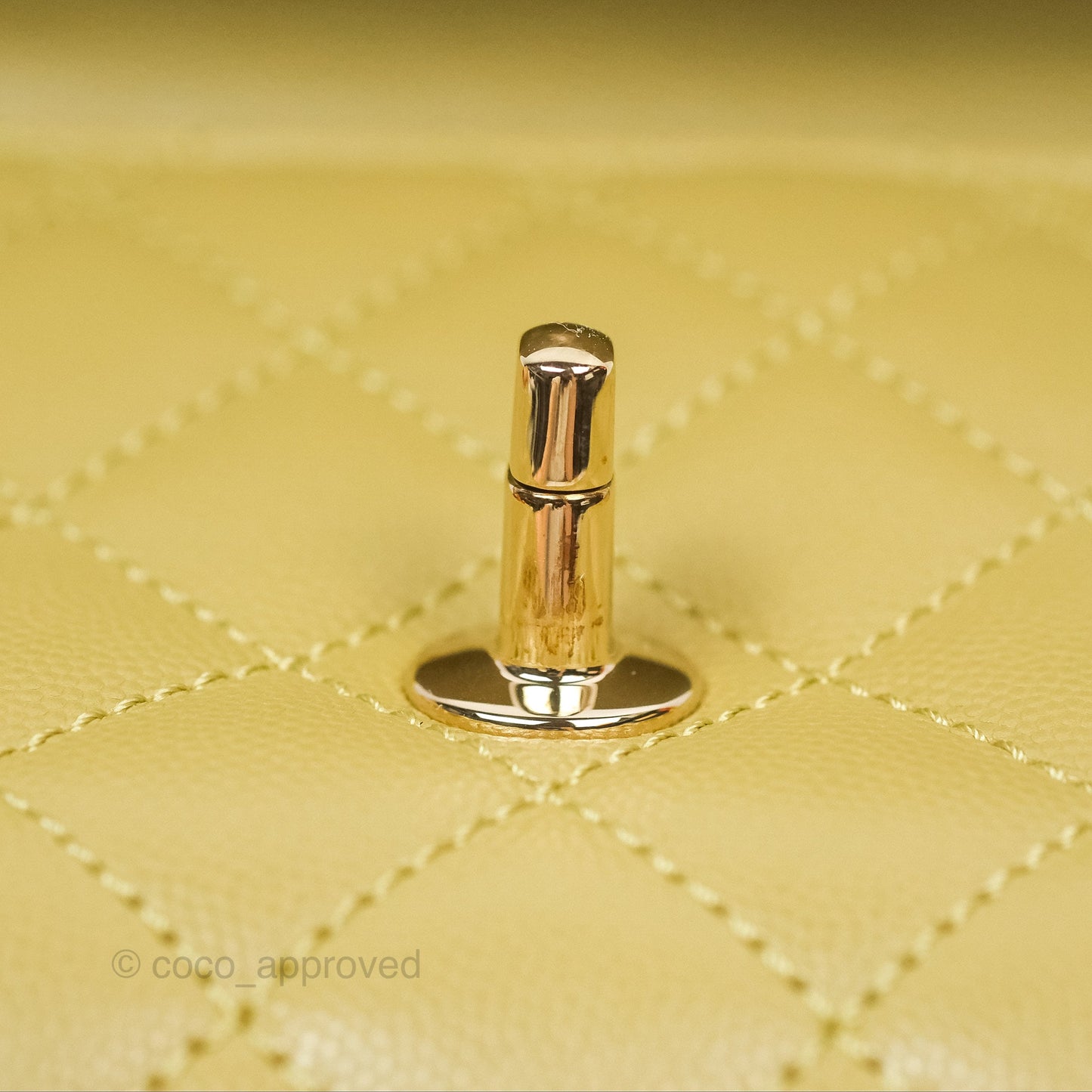 Chanel Quilted Mini Coco Handle Caviar Olive Green Gold Hardware