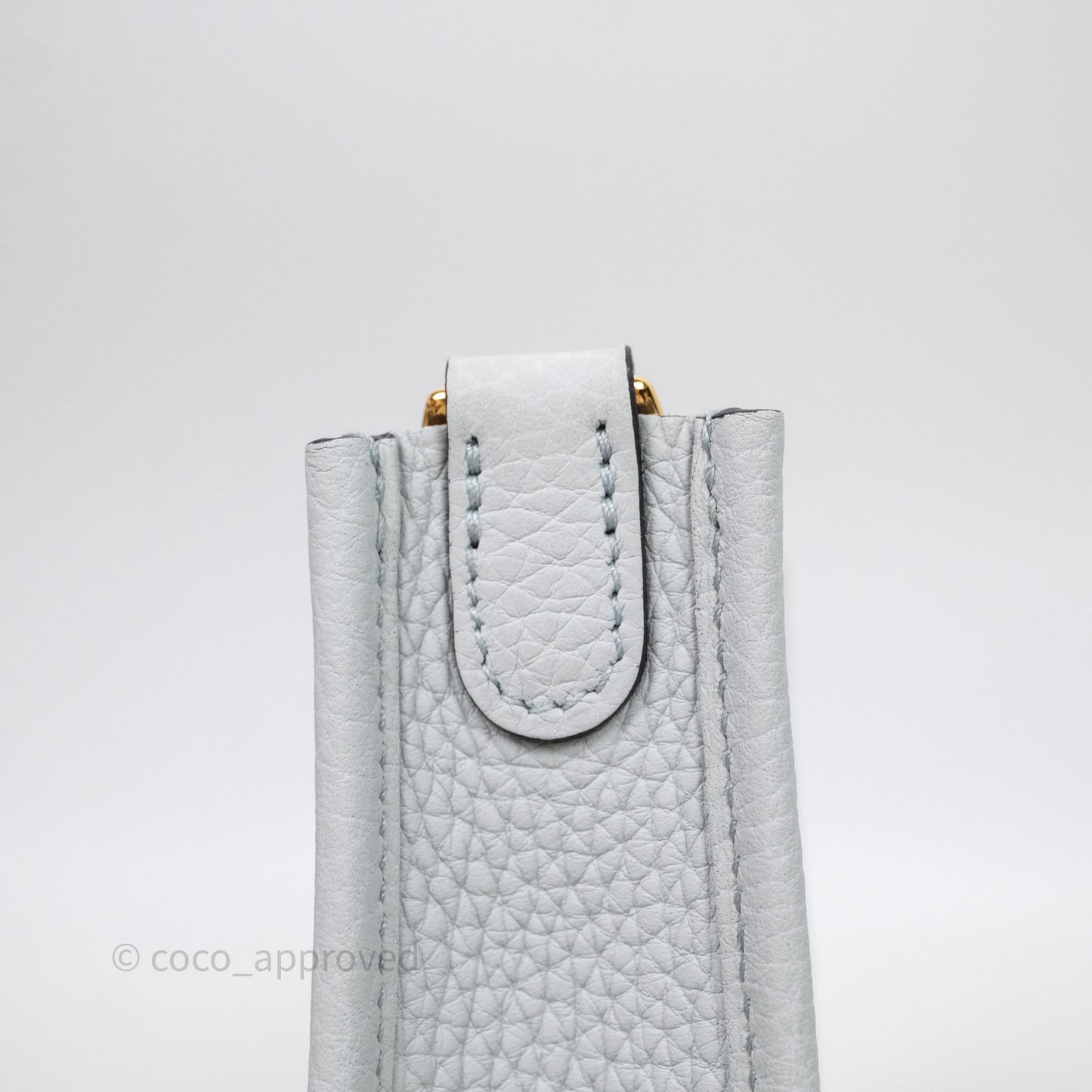 Hermès Mini Evelyne 16 Bleu Pale 08 Clemence Gold Hardware