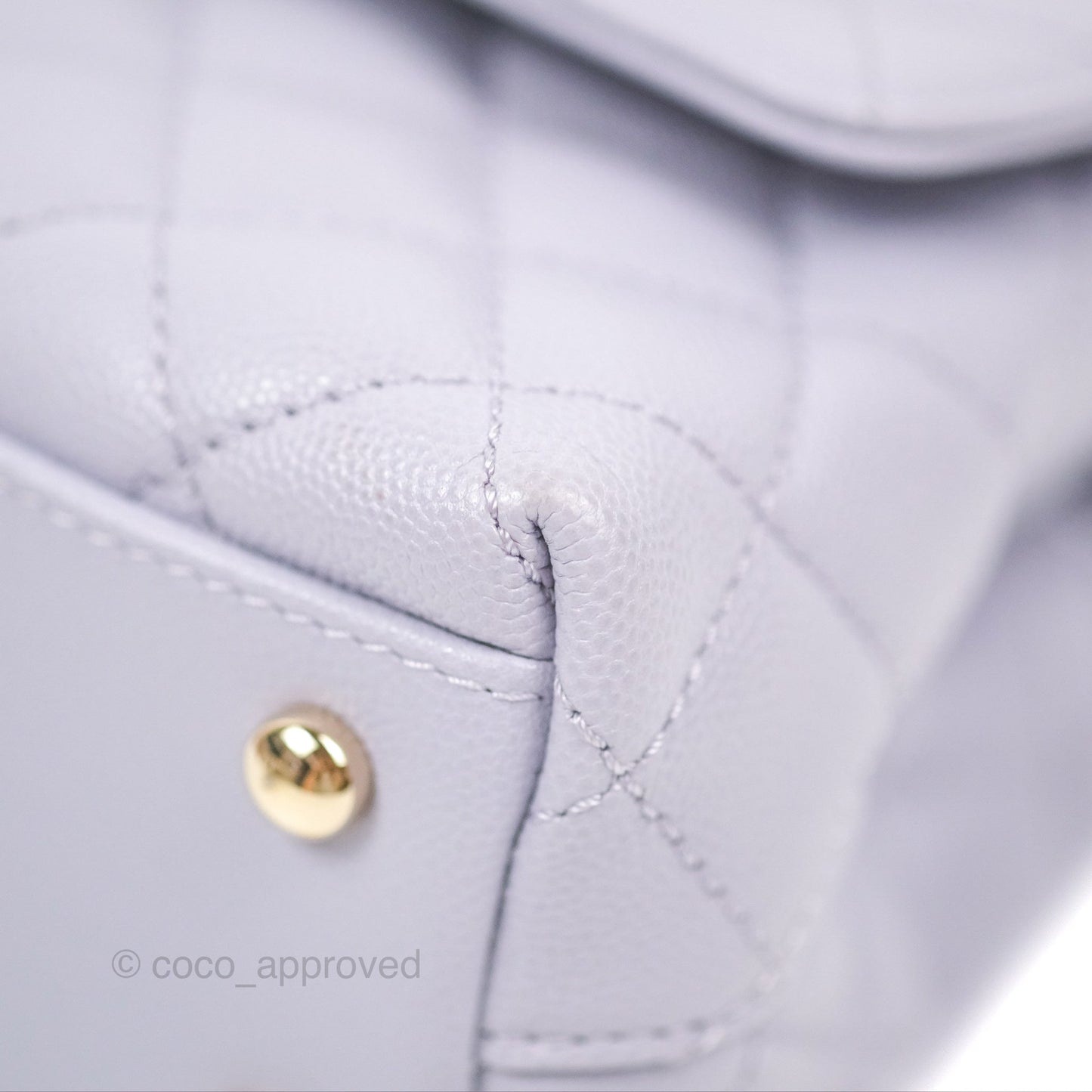 Chanel Small Coco Handle Quilted Lilac Caviar Gold Hardware