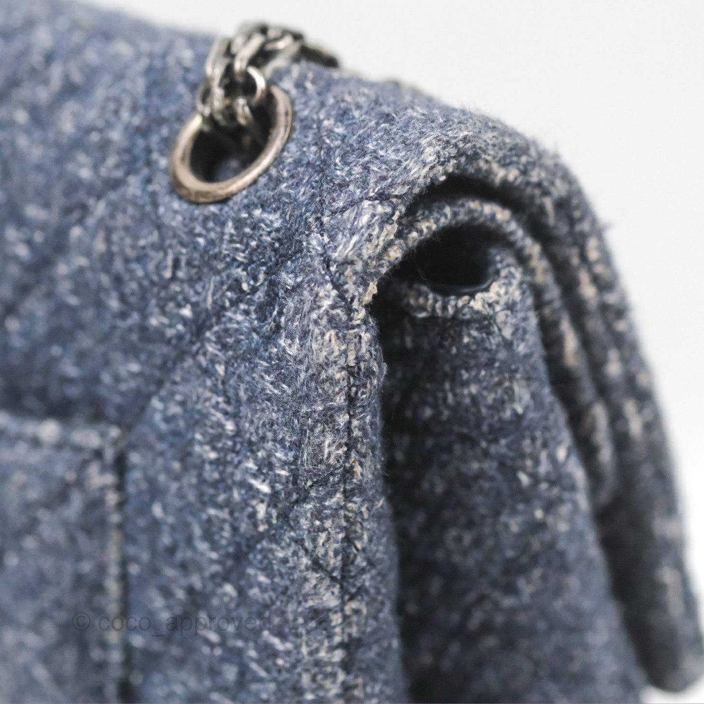 Chanel Reissue 226 Quilted Navy Tweed Ruthenium Hardware