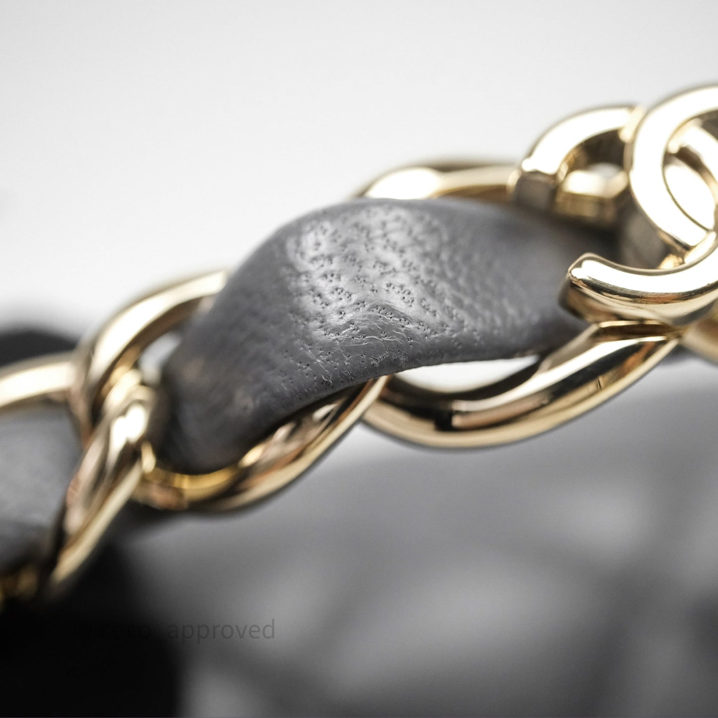 Chanel Chain Top Handle Mini Rectangular Flap Grey Lambskin Gold Hardware