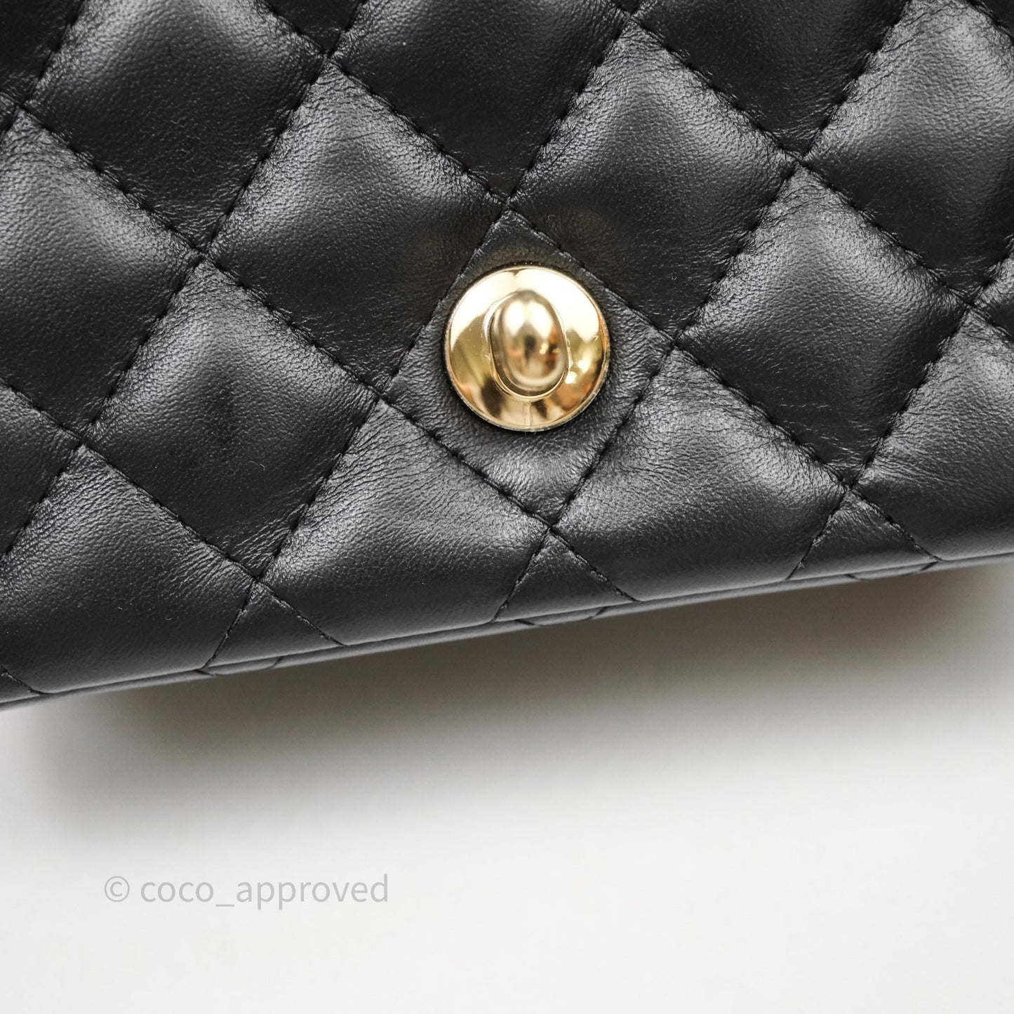 Chanel Mini Square Quilted Black Lambskin Gold Hardware