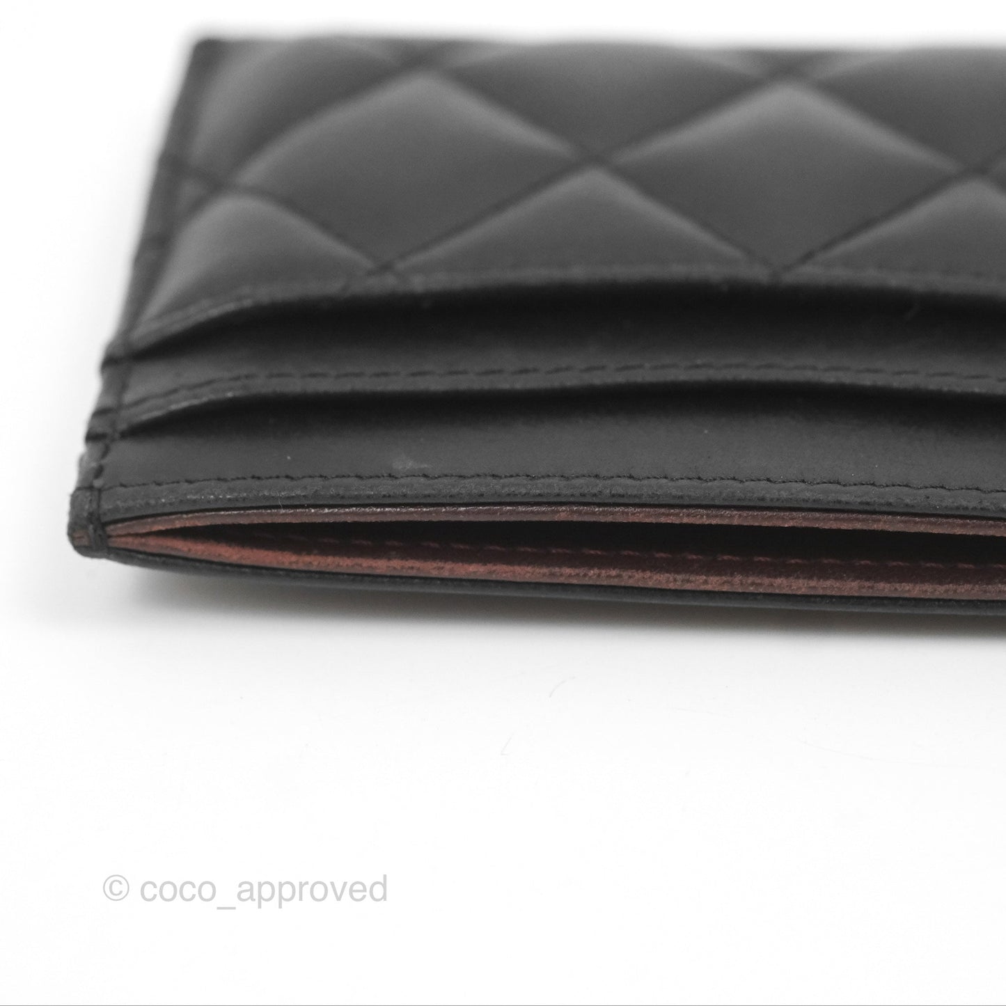 Chanel Classic Flat Card Holder Black Lambskin Gold Hardware