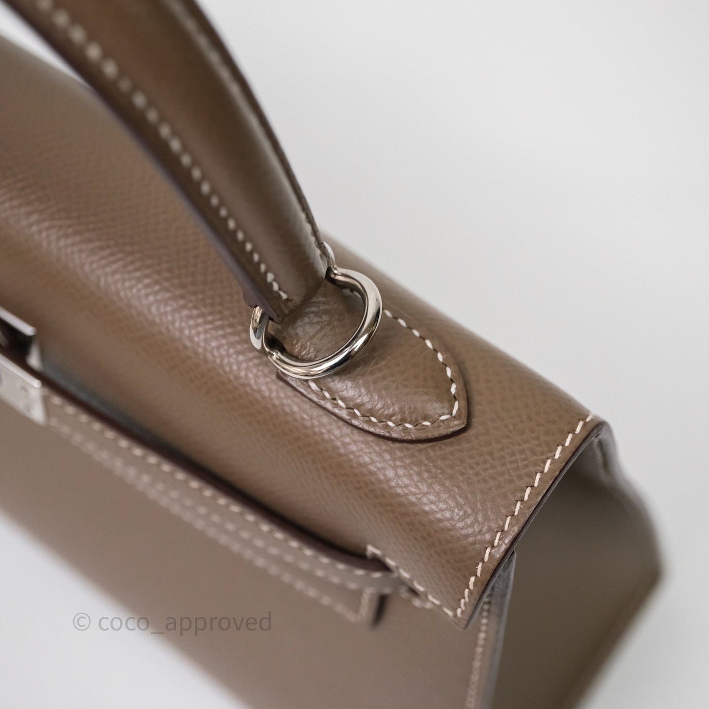 Hermes Kelly 25 Etoupe 18 Epsom Palladium Hardware