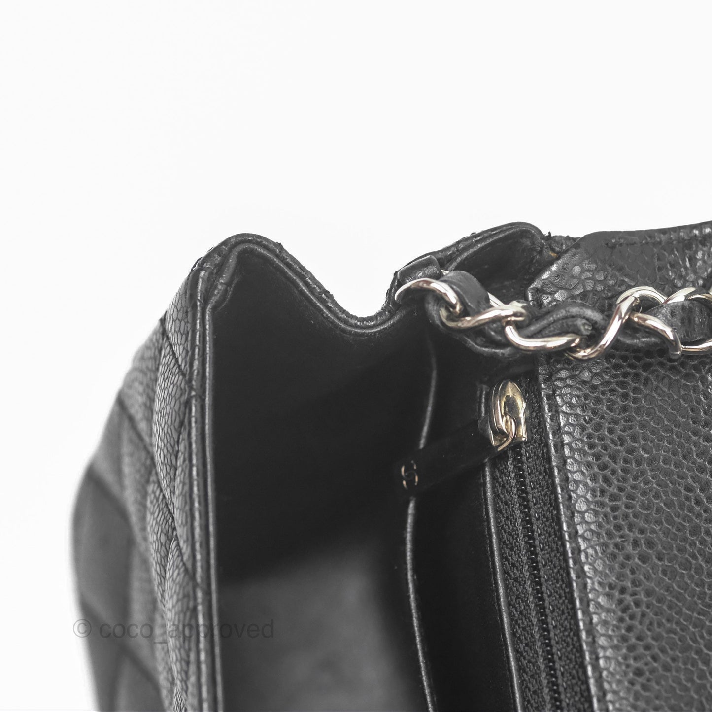 Chanel Mini Square Flap Quilted Black Caviar Silver Hardware