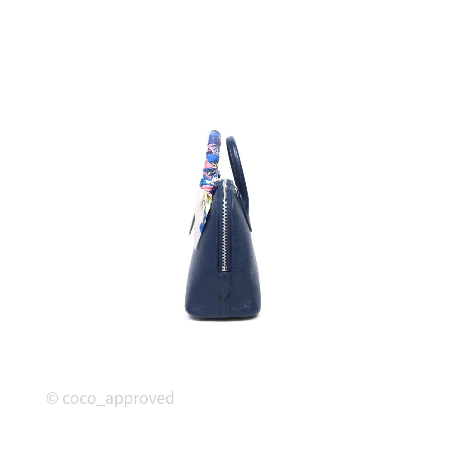 Hermès Bolide Mini 1923 Bleu Chèvre Mysore Palladium Hardware