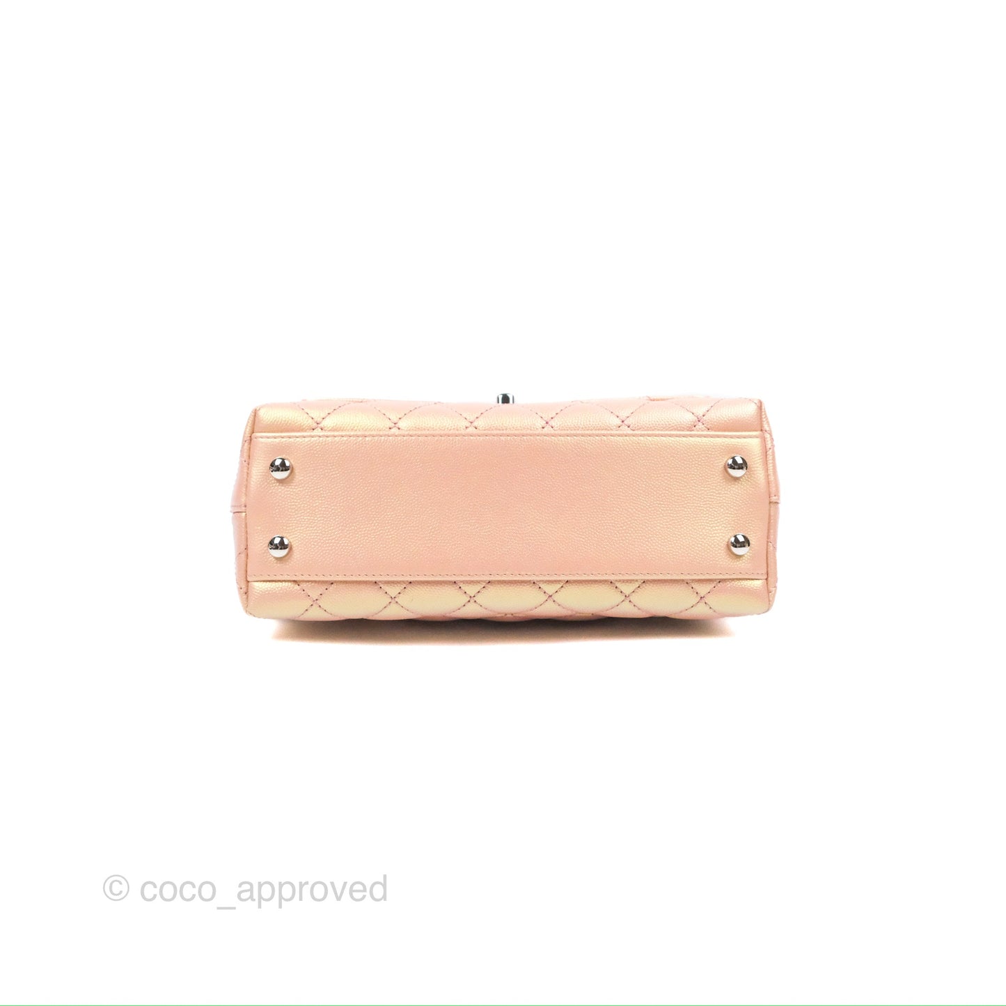 Chanel Small Quilted Coco Handle Iridescent Pink Caviar Rainbow Hardware