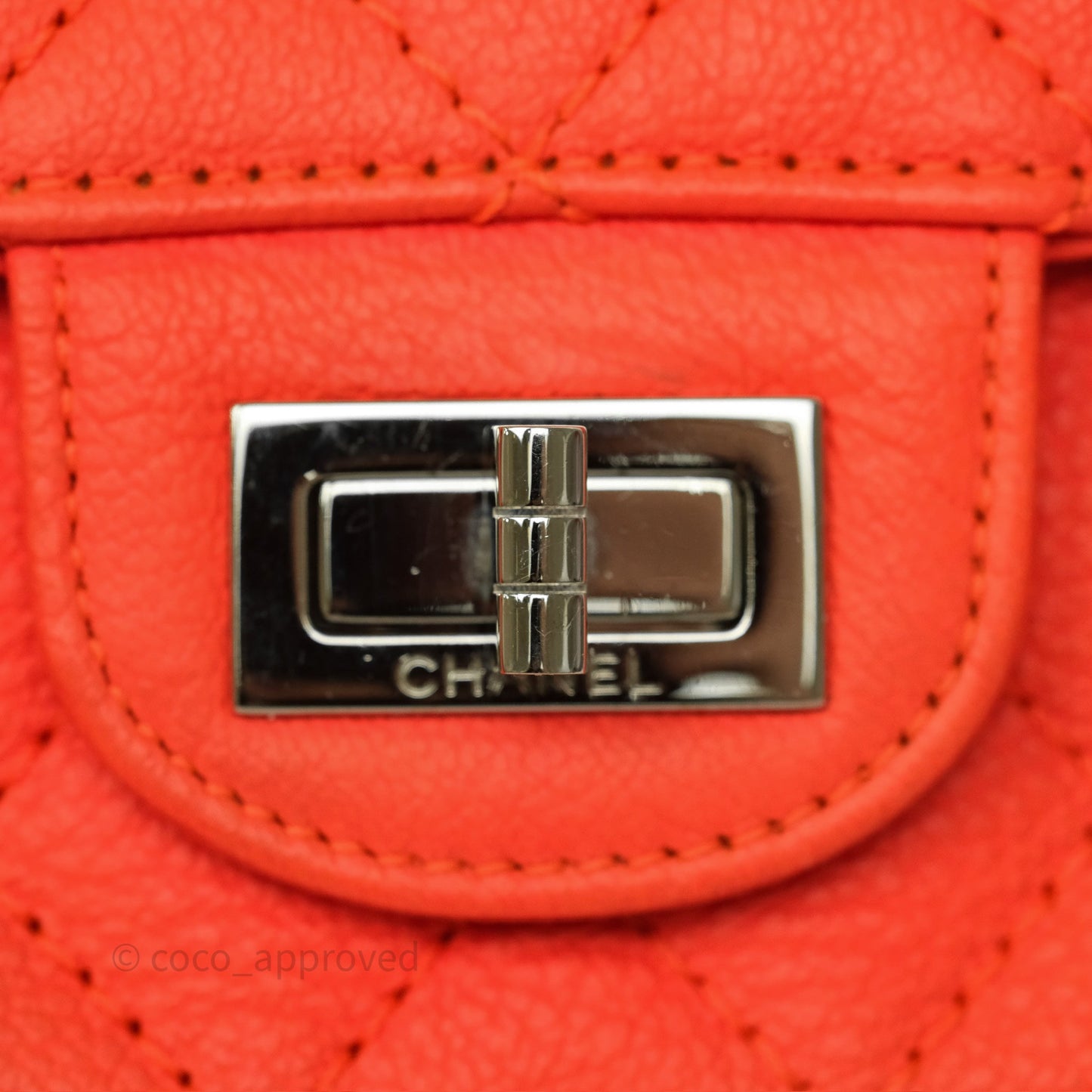 Chanel Mini Reissue 224 Tangerine Orange Goatskin Silver Hardware