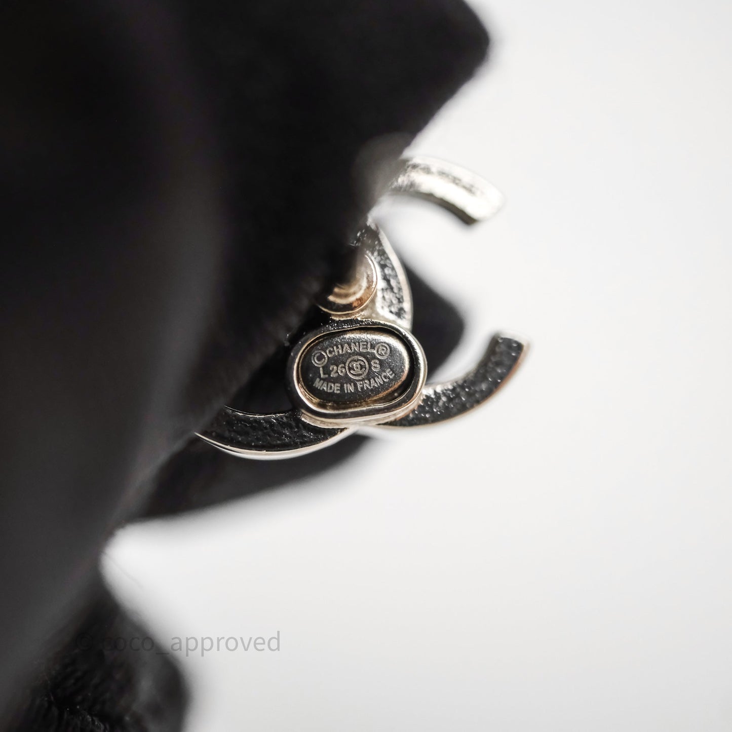 Chanel Double CC Earrings Silver Tone 26S