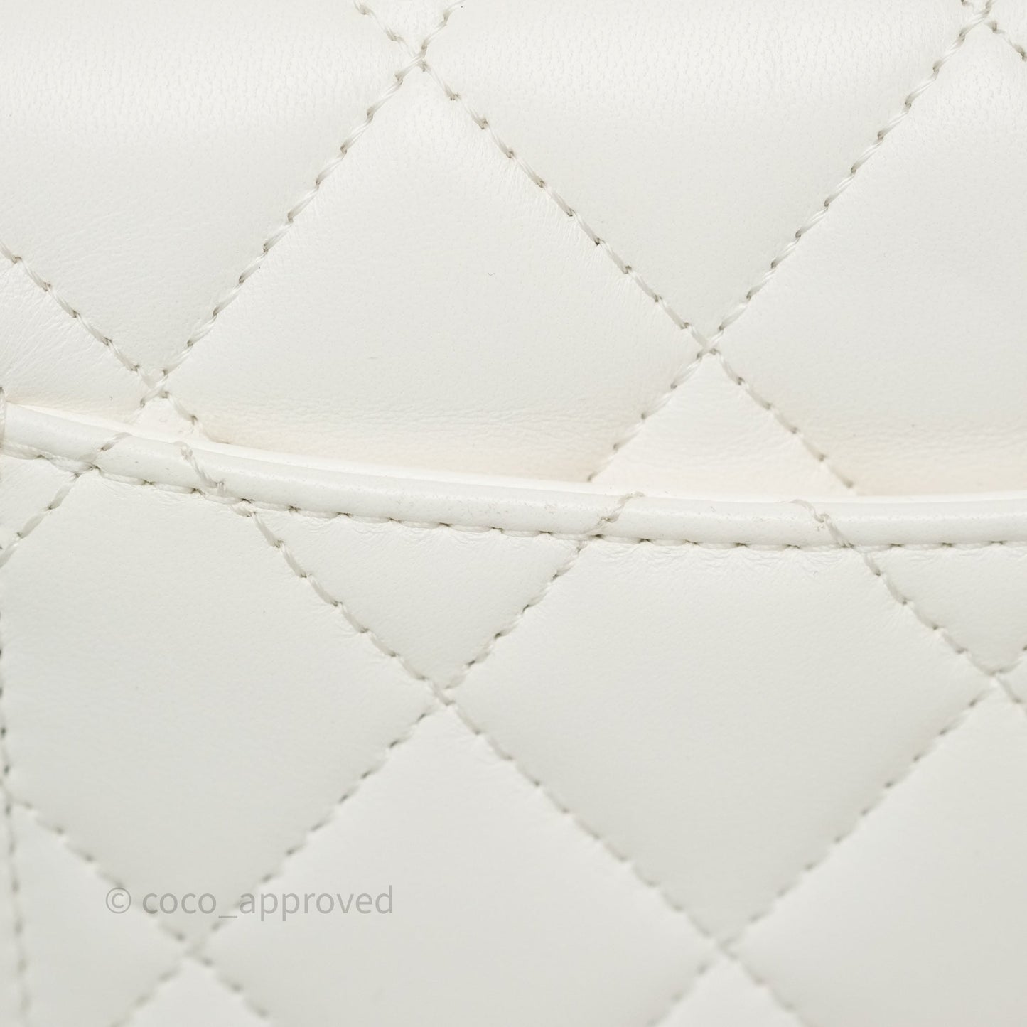 Chanel Mini Trendy CC Handle Bag Lacquered Logo White Lambskin