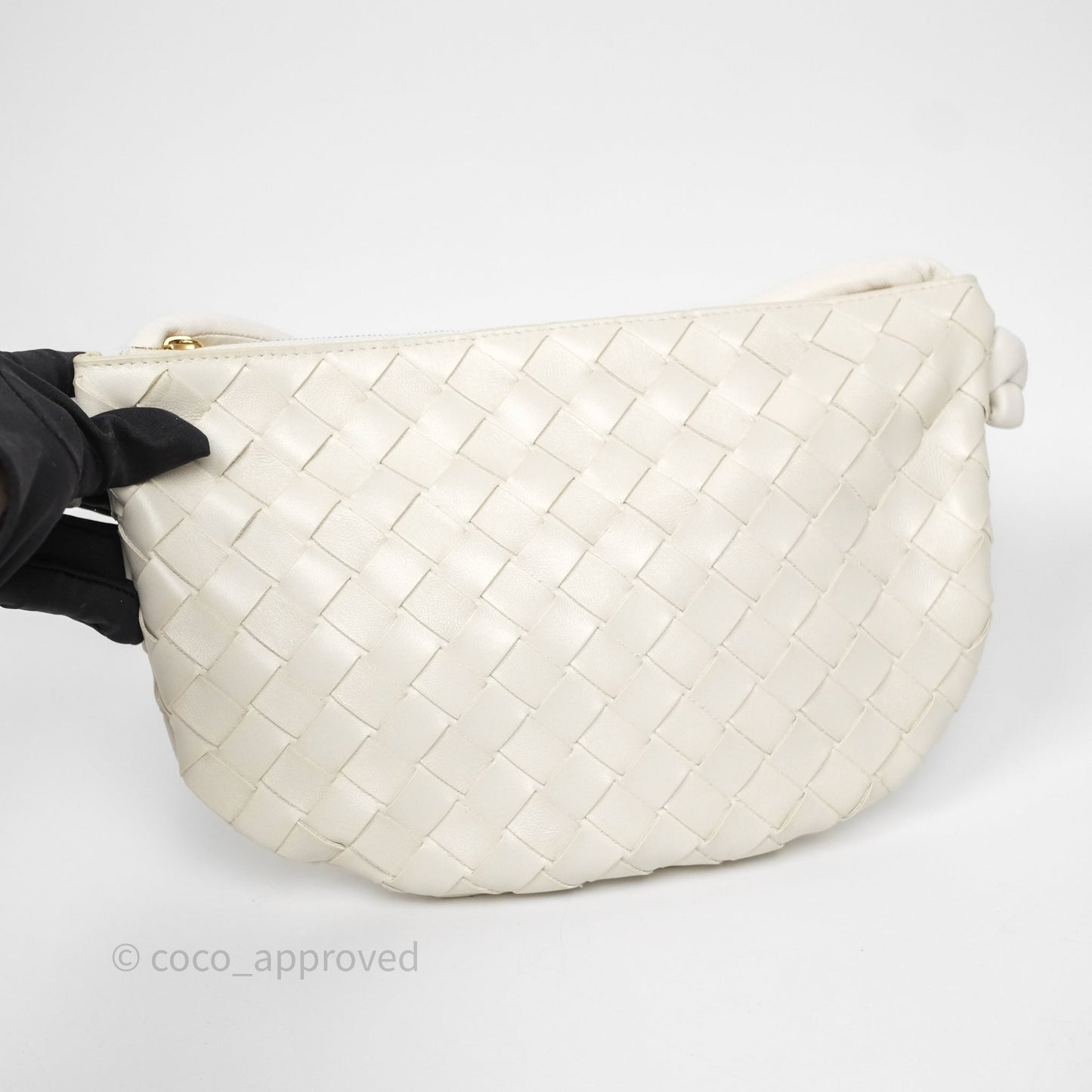 Bottega Veneta Small Turn Pouch Nappa Intrecciato White