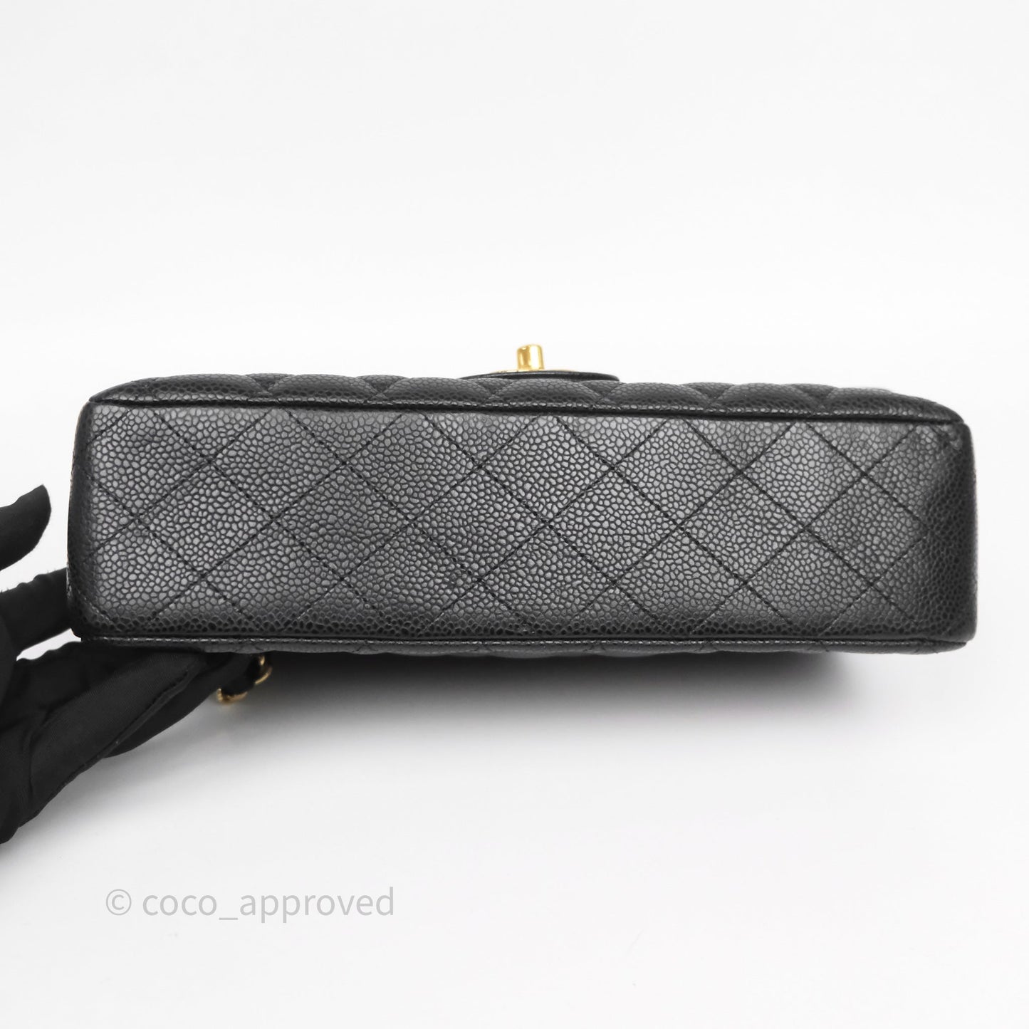 Chanel Classic M/L Medium Flap Quilted Black Caviar Gold Hardware