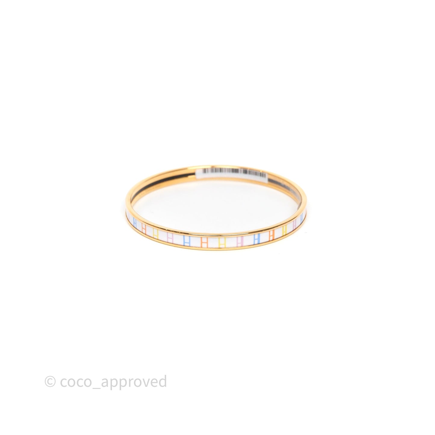 Hermès OP'H Bangle White/ Multicolor Rose Gold Hardware