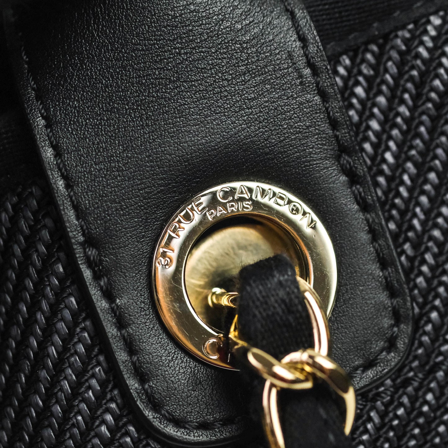 Chanel Large Deauville Charcoal Grey Canvas