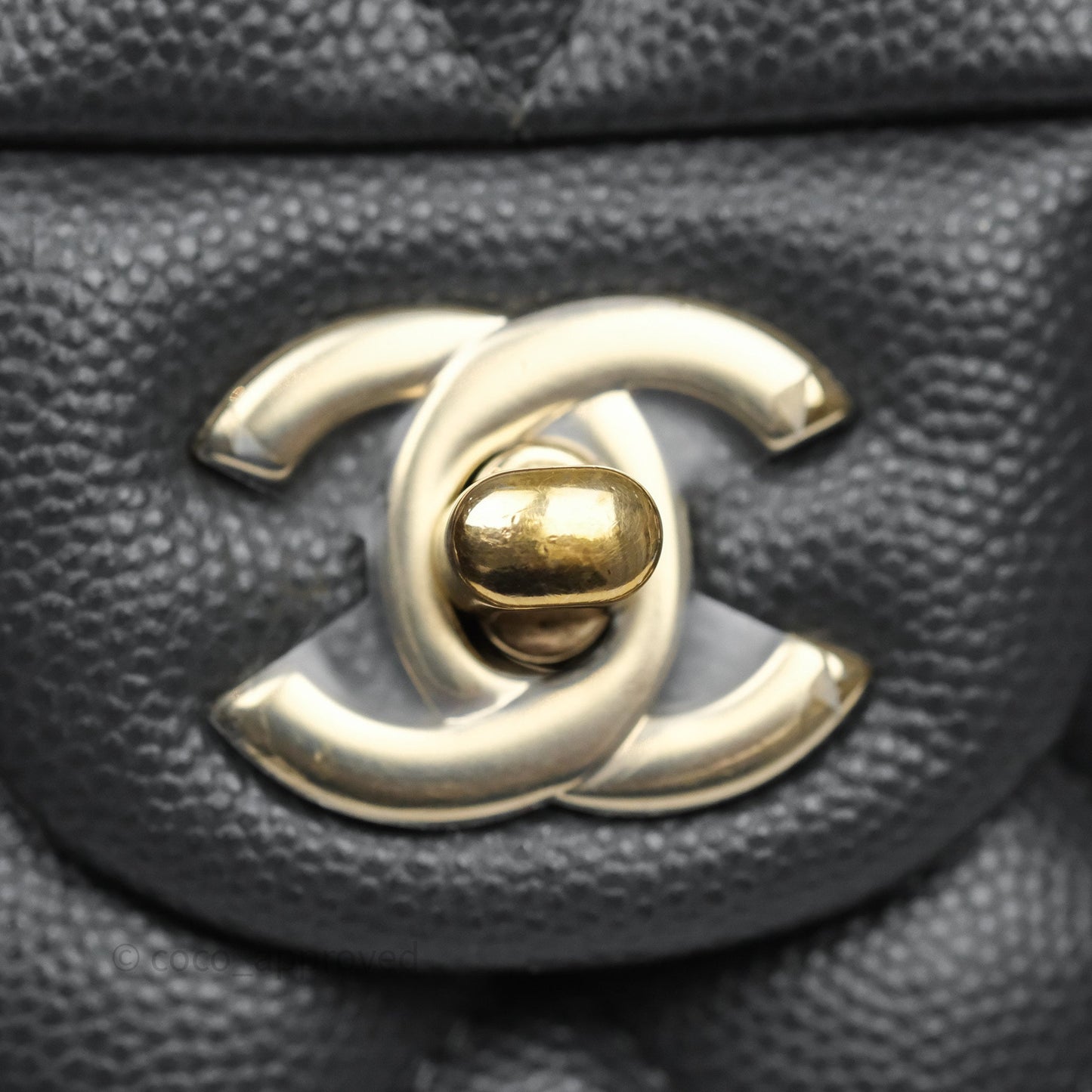 Chanel Small Classic Flap Quilted Dark Grey Caviar Gold Hardware